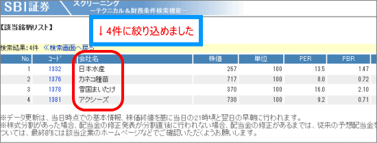 スクリーニングの結果