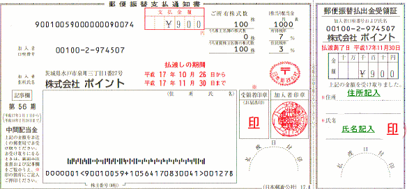 郵便振替支払い通知書